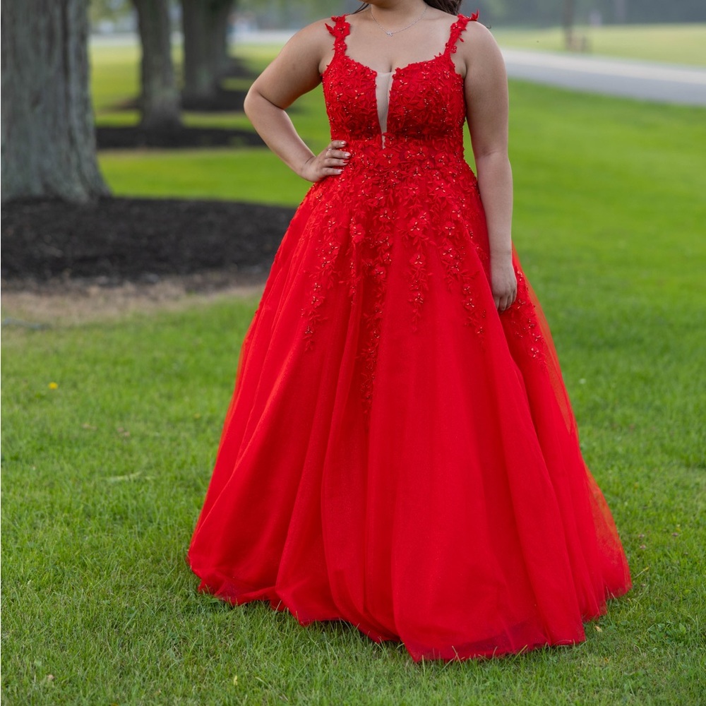 Red Prom/Sweet 16 dress. Worn 1 time for 4 hours. Excellent condition. Size 12.